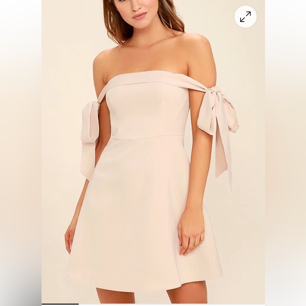 Keepsake Another World Beige Off-the-Shoulder
Dress - Picture 2 of 9